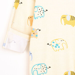 Yenidoğan Fil Baskılı Erkek Tulum-Şapka Erkek Bebek Yenidoğan Fil Baskılı Erkek Tulum-Şapka Erkek Bebek