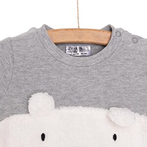 Unisex Yenidoğan Patikli Tulum İki İplik Ayı Fügürlü Peluş Çıtçıtlı Bisiklet Yaka Uzun Kol Unisex Yenidoğan Patikli Tulum İki İplik Ayı Fügürlü Peluş Çıtçıtlı Bisiklet Yaka Uzun Kol