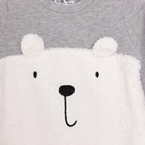 Unisex Yenidoğan Patikli Tulum İki İplik Ayı Fügürlü Peluş Çıtçıtlı Bisiklet Yaka Uzun Kol Unisex Yenidoğan Patikli Tulum İki İplik Ayı Fügürlü Peluş Çıtçıtlı Bisiklet Yaka Uzun Kol