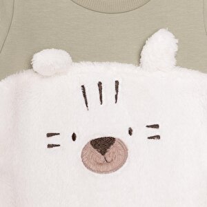 Unisex Yenidoğan Patikli Tulum İki İplik Ayı Fügürlü Peluş Çıtçıtlı Bisiklet Yaka Uzun Kol Unisex Yenidoğan Patikli Tulum İki İplik Ayı Fügürlü Peluş Çıtçıtlı Bisiklet Yaka Uzun Kol