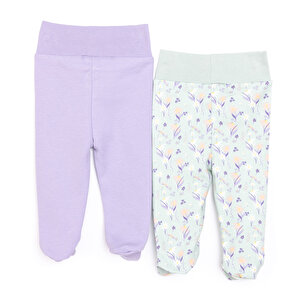 Yenidoğan Geniş Bel Güneş Desenli  2li Patikli Alt Kız Bebek