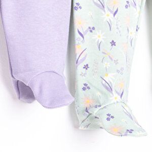 Yenidoğan Geniş Bel Güneş Desenli  2li Patikli Alt Kız Bebek