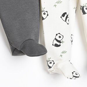 Yenidoğan Geniş Bel Zürafa Desenli 2li Patikli Alt Erkek Bebek