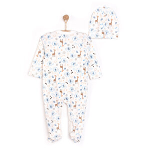 Yenidoğan Hayvanlar Baskılı Erkek Tulum-Şapka Erkek Bebek Yenidoğan Hayvanlar Baskılı Erkek Tulum-Şapka Erkek Bebek