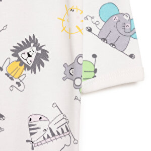 Yenidoğan Hayvanlar Baskılı Erkek Tulum-Şapka Erkek Bebek