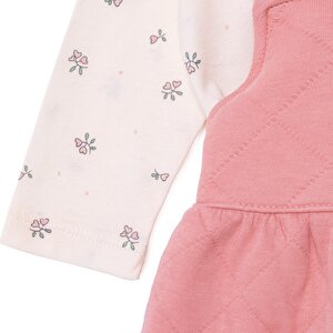 Kız Bebek Yenidoğan Jile-Sweatshirt Petite Fleurs Bebe Yaka Uzun Kol