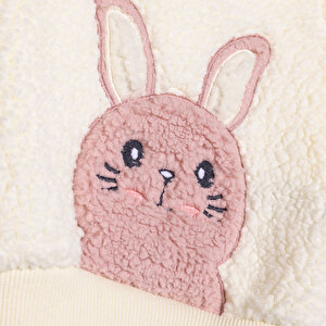 Yenidoğan Kadife Sweatshirt-Patiksiz Alt 2li Takım Kız Bebek