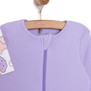 Kız Bebek Yenidoğan 2'li Patikli Tulum %100 Pamuk Fermuarlı Bisiklet Yaka Uzun Kol Ekru Kız Bebek Yenidoğan 2'li Patikli Tulum %100 Pamuk Fermuarlı Bisiklet Yaka Uzun Kol Ekru