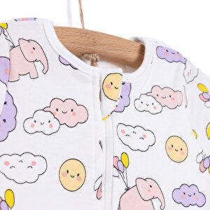 Kız Bebek Yenidoğan 2'li Patikli Tulum %100 Pamuk Fermuarlı Bisiklet Yaka Uzun Kol Ekru Kız Bebek Yenidoğan 2'li Patikli Tulum %100 Pamuk Fermuarlı Bisiklet Yaka Uzun Kol Ekru