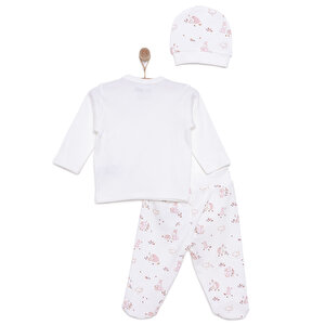 Yenidoğan Kız Bebek Sevimli Tavşan ve Kirpi Zıbın-Şapka Patikli Alt 3lü Set Kız Bebek Yenidoğan Kız Bebek Sevimli Tavşan ve Kirpi Zıbın-Şapka Patikli Alt 3lü Set Kız Bebek
