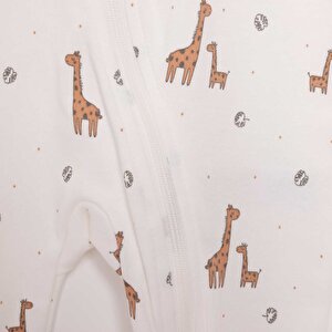 Kız Bebek Yenidoğan Patikli Tulum %100 Pamuk Fermuarlı Bisiklet Yaka Uzun Kol Ekru Kız Bebek Yenidoğan Patikli Tulum %100 Pamuk Fermuarlı Bisiklet Yaka Uzun Kol Ekru