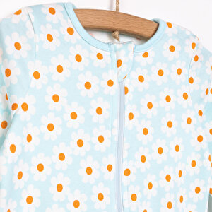 Kız Bebek Yenidoğan Patikli Tulum %100 Pamuk Fermuarlı Bisiklet Yaka Uzun Kol Açık Mavi Kız Bebek Yenidoğan Patikli Tulum %100 Pamuk Fermuarlı Bisiklet Yaka Uzun Kol Açık Mavi