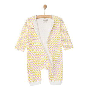 Kız Bebek Yenidoğan Patiksiz Tulum %100 Pamuk Fermuarlı Bisiklet Yaka Uzun Kol Ekru Kız Bebek Yenidoğan Patiksiz Tulum %100 Pamuk Fermuarlı Bisiklet Yaka Uzun Kol Ekru
