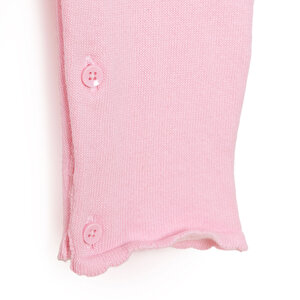Kız Bebek Triko Patiksiz Tulum Çıtçıtlı Pembe