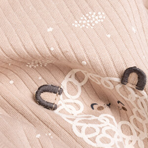 Yenidoğan Organic Little Lamb Zıbın-Şapka-Patikli Alt 3lü Set Kız Bebek