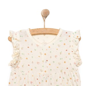 Yenidoğan Organic My Mushroom Kısa Tulum Kız Bebek