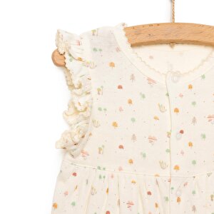 Yenidoğan Organic My Mushroom Kısa Tulum Kız Bebek