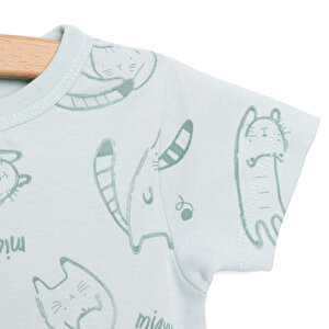 Yenidoğan Organic Sleepy Cat Uni Kısa Tulum Unisex Yenidoğan Organic Sleepy Cat Uni Kısa Tulum Unisex