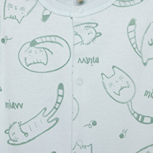 Yenidoğan Organic Sleepy Cat Uni Kısa Tulum Unisex Yenidoğan Organic Sleepy Cat Uni Kısa Tulum Unisex