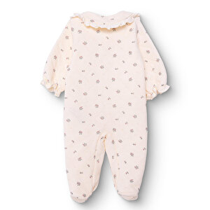 Kız Bebek Yenidoğan Patikli Tulum Petite Fleurs Fırfırlı Yaka Uzun Kol Patikli Paça Kız Bebek Yenidoğan Patikli Tulum Petite Fleurs Fırfırlı Yaka Uzun Kol Patikli Paça