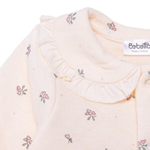 Kız Bebek Yenidoğan Patikli Tulum Petite Fleurs Fırfırlı Yaka Uzun Kol Patikli Paça Kız Bebek Yenidoğan Patikli Tulum Petite Fleurs Fırfırlı Yaka Uzun Kol Patikli Paça