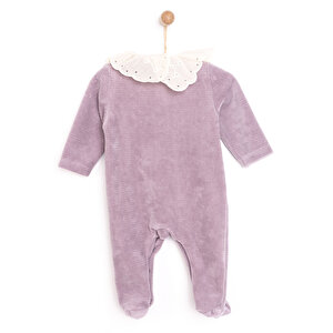 Kız Bebek Patikli Tulum Kadife Örme