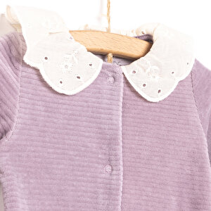 Kız Bebek Patikli Tulum Kadife Örme