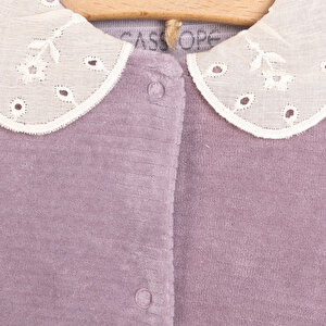 Kız Bebek Patikli Tulum Kadife Örme