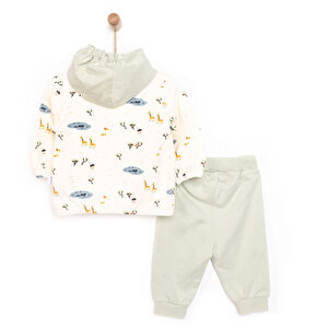 Yenidoğan Safari Sweatshirt-Kapüşonlu Hırka-Alt 3lü Takım Erkek Bebek Yenidoğan Safari Sweatshirt-Kapüşonlu Hırka-Alt 3lü Takım Erkek Bebek