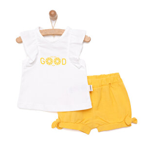 Bebbek Yenidoğan Tshirt-Şort, Sarı, 3 Ay