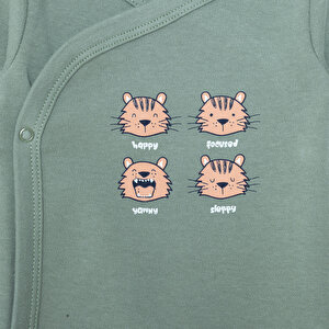 Erkek Bebek Yenidoğan Zıbın Body-Patikli Alt İnterlok Zarf Yaka Uzun Kol Patikli Paça