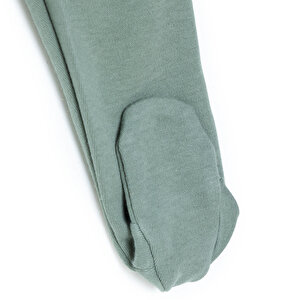 Erkek Bebek Yenidoğan Zıbın Body-Patikli Alt İnterlok Zarf Yaka Uzun Kol Patikli Paça