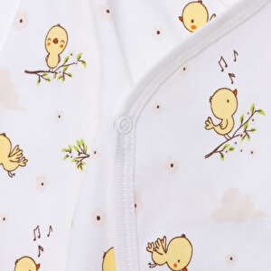 Kız Bebek Yenidoğan Zıbın-Patiksiz Alt İnterlok Bisiklet Yaka Uzun Kol Patiksiz Paça