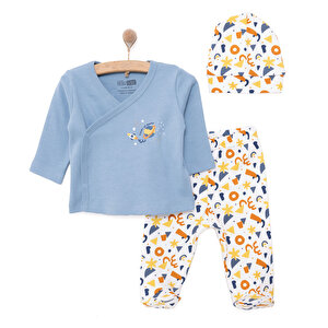 Yenidoğan Zıbın-Şapka-Patikli Alt 3lü Set Erkek Bebek Yenidoğan Zıbın-Şapka-Patikli Alt 3lü Set Erkek Bebek