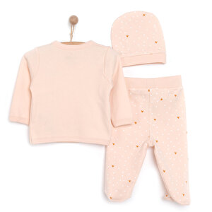 Yenidoğan Zıbın-Şapka-Patikli Alt Kız Bebek