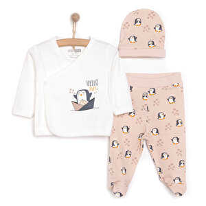 Yenidoğan Zıbın-Şapka-Patikli Alt Kız Bebek