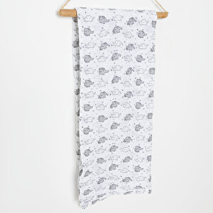 Yıldız Bulut Kuzu Desenli Unisex Müslin Battaniye Unisex