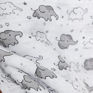 Yıldız Bulut Kuzu Desenli Unisex Müslin Battaniye Unisex