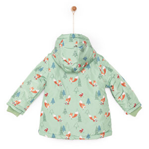 Metraj Baskılı Kapüşonlu Mont Erkek Bebek Metraj Baskılı Kapüşonlu Mont Erkek Bebek