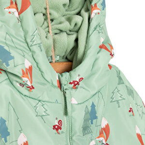 Metraj Baskılı Kapüşonlu Mont Erkek Bebek Metraj Baskılı Kapüşonlu Mont Erkek Bebek