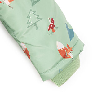 Metraj Baskılı Kapüşonlu Mont Erkek Bebek Metraj Baskılı Kapüşonlu Mont Erkek Bebek