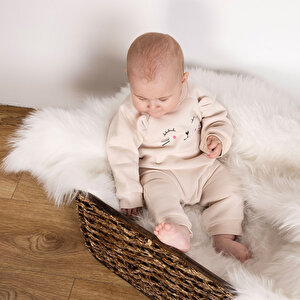 Yenidoğan Kız Figürlü Patiksiz Tulum Kız Bebek