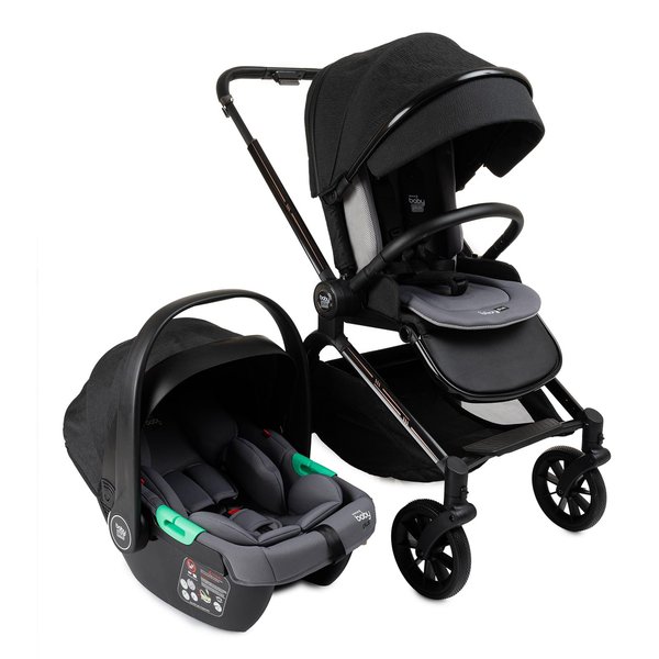 Snapjoy Travel Sistem Bebek Arabası, Çift Yönlü, Tek Elle Katlanabilir,  I-Size Uyumlu Ana Kucaklı, 0-22 kg, Siyah