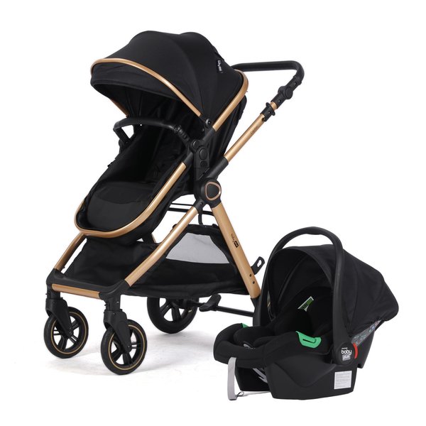 Capitan Travel Sistem Bebek Arabası, Portbebe Dönüşümlü, Çift Yönlü, Geniş Tente,  0 - 22 kg, Siyah