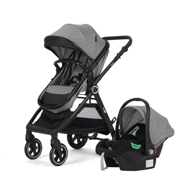 Capitan Travel Sistem Bebek Arabası, Portbebe Dönüşümlü, Çift Yönlü, Geniş Tente,  0 - 22 kg, Gri