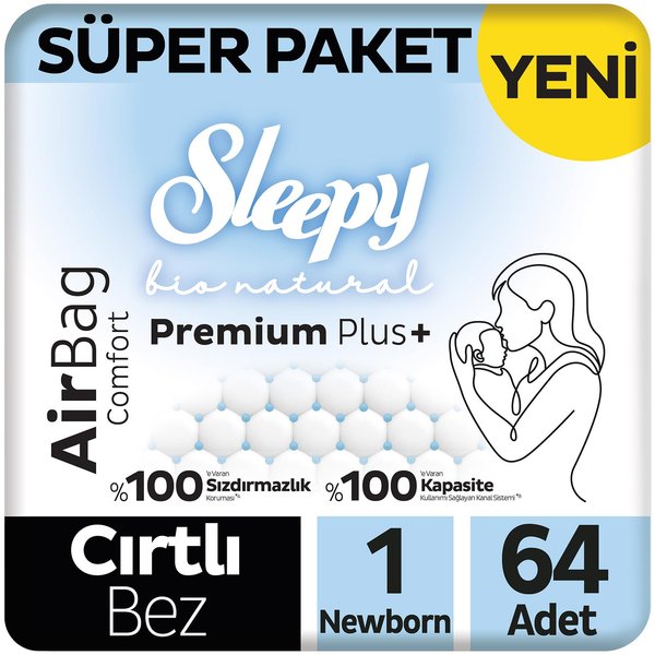 Bio Natural Airbag 1 Beden 64 Adet