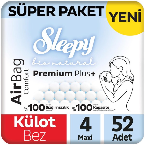 Bio Natural Külot Bez, 4 Beden 52 Adet