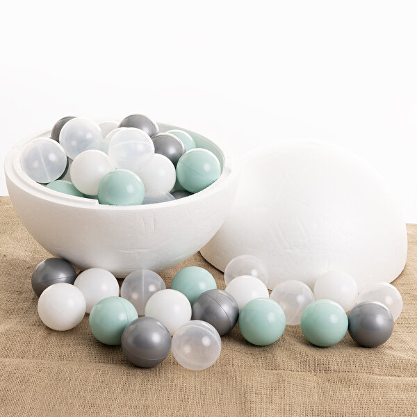 Mint-Gümüş-Beyaz-Şeffaf Havuz Topları 50'li 7 cm