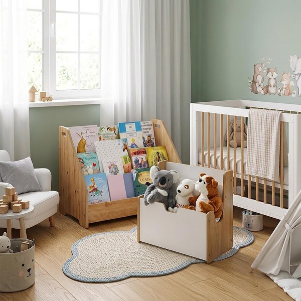 Turna Montessori Çocuk Oyuncak Toplama ve Kitaplık Ünite Naturel