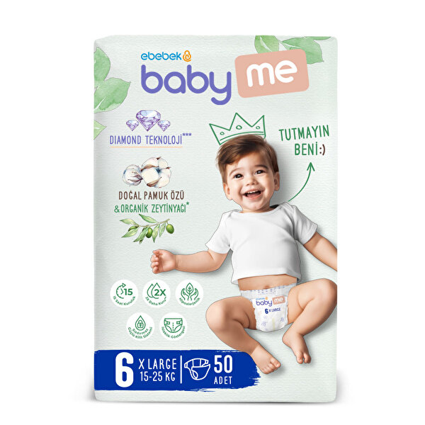 XL 6 Numara Bebek Bezi 15-25 kg 50 Adet